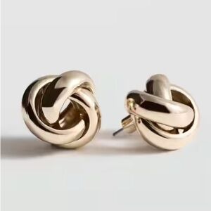Mango Gold Intertwined Hoop Earrings